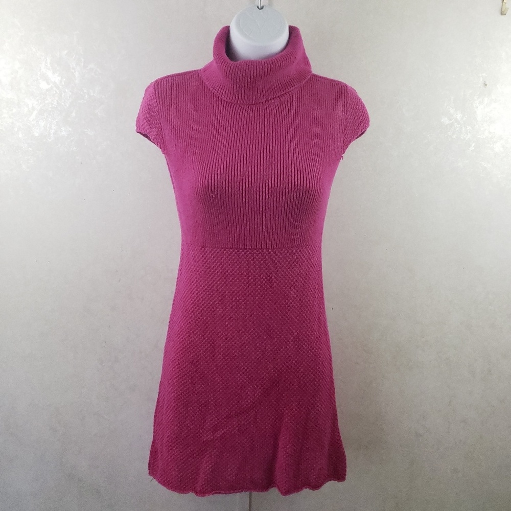MKM Magenta Turtleneck Sweater Dress E